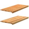 vidaXL Pervaz 2 buc lemn masiv de maro deschis 90x40x2 cm