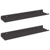 vidaXL Raft de perete cu raft Pe perete 2 pcs Negru 40 x 8,5 x 2,5 cm