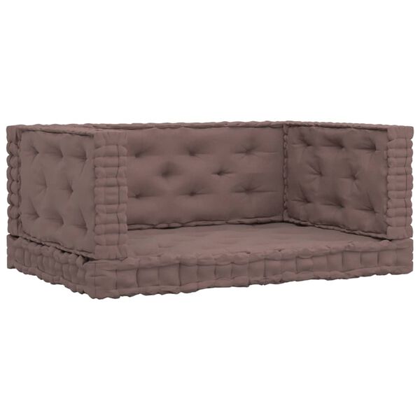 vidaXL Perne podea din paleți, 4 buc., gri taupe, bumbac