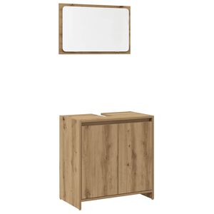 vidaXL Set mobilier de baie, 2 piese, stejar artizanal, lemn prelucrat