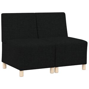 vidaXL Unitate Sofa Modulară Fără Brațe 2 buc. Negru țesătură