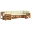 vidaXL Set de canapele de exterior 7 buc. Natural și Crem