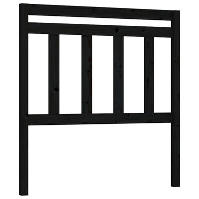 vidaXL Tăblie de pat, negru, 96x4x100 cm, lemn masiv de pin