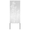 vidaXL Ecran de intimitate pentru grădină Floral Argintiu 50 x 140 cm