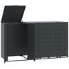 vidaXL Depozitare coș gunoi roți 3 coșuri antracit 207x79x117 cm oțel