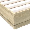 vidaXL Cadru de pat, stejar sonoma, 135x190 cm, lemn prelucrat