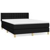 vidaXL Pat box spring cu saltea, negru, 140x190 cm, textil