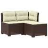 vidaXL Sofa de grădină cu 3 locuri, cu perne, aspect de rattan