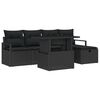 vidaXL Set de canapele pentru grădină 6 buc. Negru poliratan