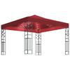 vidaXL Pavilion cu șir de lumini LED, roșu vin, 3x3 m