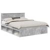 vidaXL Cadru de pat Gri Concret 150 x 200 cm Lemn de pin masiv