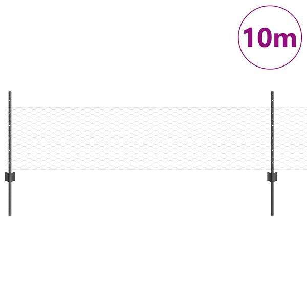 vidaXL Gard cu St&acirc;lp Gri 0,5 x 10 m Oțel și PVC