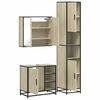 vidaXL Set mobilier de baie, 3 piese, stejar sonoma, lemn prelucrat