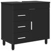 vidaXL Mobilă de baie cu chiuvetă Negru 60 x 35 x 60 cm Lemn prelucrat