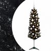 vidaXL Brad de Crăciun artificial &icirc;ngust cu globuri 150 cm 150 LED-uri