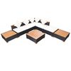vidaXL Set mobilier de grădină cu perne, 8 piese, negru, poliratan