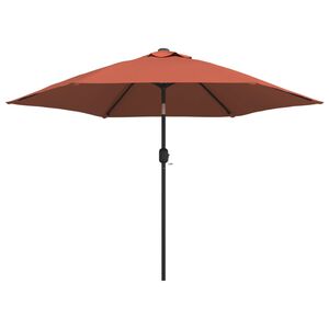 vidaXL Umbrelă de soare de grădină, st&acirc;lp metalic, cărămiziu, 300 cm