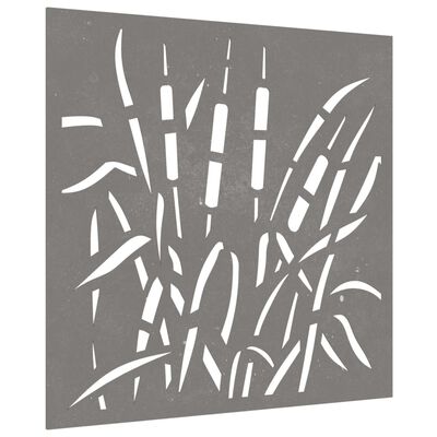 vidaXL Decor perete de grădină 55x55 cm, design iarba , oțel Corten