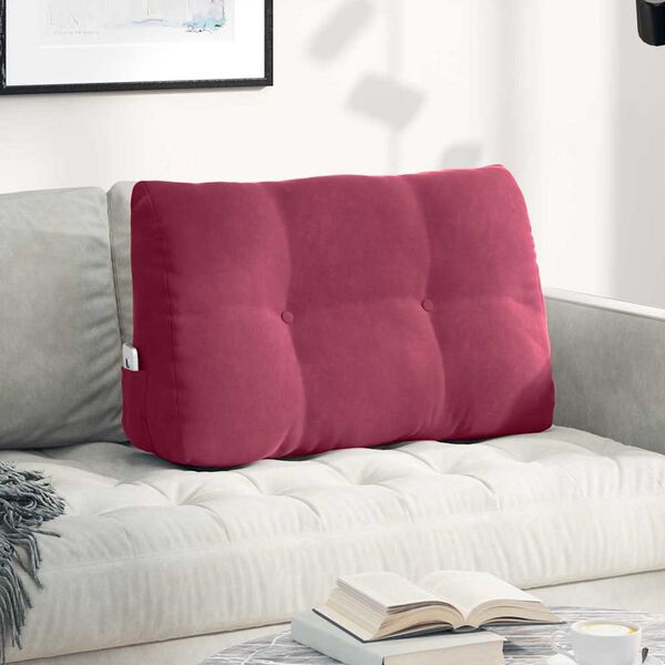 vidaXL Perna pentru spate Roșu Vin 80 x 24 x 50 cm Catifea