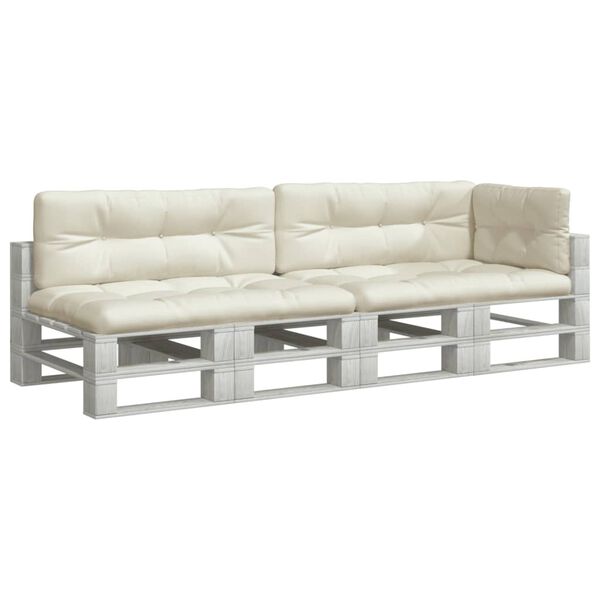 vidaXL Perne de paleți, 5 buc., crem, material textil