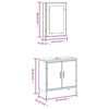 vidaXL Set mobilier de baie, 2 piese, gri sonoma, lemn prelucrat