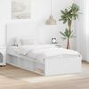 vidaXL Cadru de pat cu headboard Alb 75 x 190 cm Lemn de pin masiv