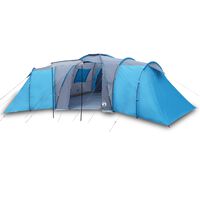 vidaXL Cort de camping pentru 12 persoane, albastru, impermeabil