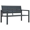 vidaXL Bancă de grădină, gri, 120 cm, HDPE, aspect de lemn