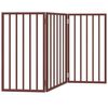 vidaXL Poartă pentru c&acirc;ini pliabilă 3 panouri maro, 150 cm, lemn plop