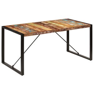vidaXL Masă de bucătărie, 160 x 80 x 75 cm, lemn masiv reciclat