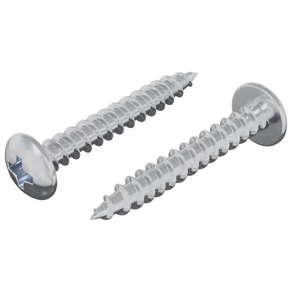 vidaXL Șurub din Lemn 2 pcs Argintiu &Oslash; 8,6 x 31 mm Fier