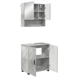 vidaXL Set de mobilier pentru baie Pe perete 2 pcs Gri din beton