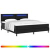 vidaXL Pat cu arcuri cu benzi LED Negru 180 x 200 cm Piele artificială