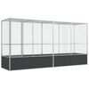 vidaXL Voliera de păsări cu extensie, argintiu, 418,5x107x212 cm, oțel