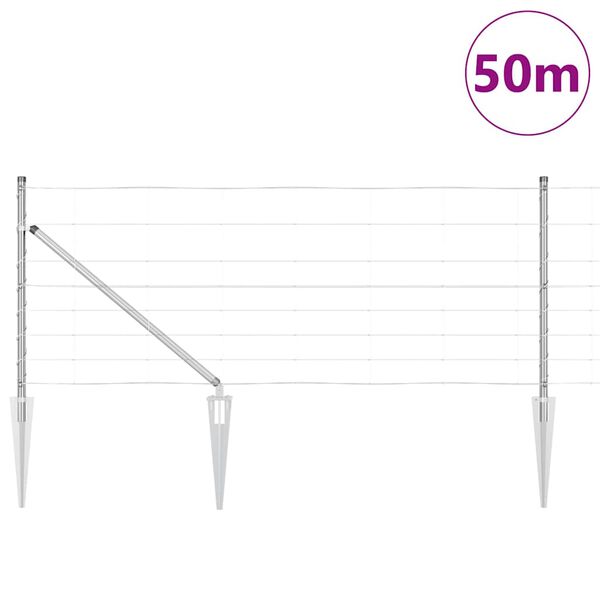 vidaXL St&acirc;lp de gard. Galvanizat 50 x 0,8 m Oțel