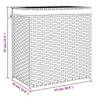 vidaXL Coș de rufe cu 2 secțiuni, 53x35x57 cm, poliratan