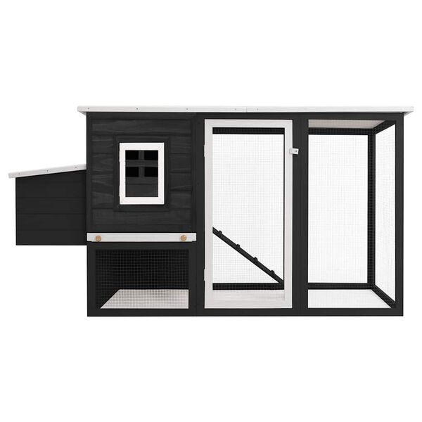 vidaXL Coteț de păsări de exterior, casă găini cu 1 cuibar, gri, lemn