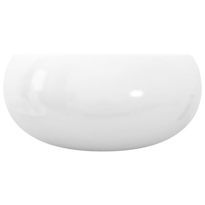 vidaXL Chiuvetă de baie rotundă, alb, 40 x 15 cm, ceramică