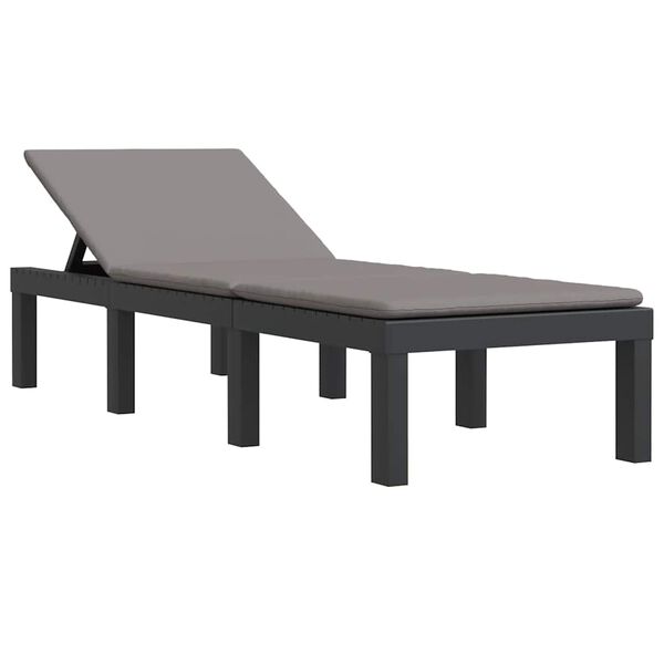vidaXL Șezlong cu perne, antracit, PP