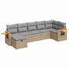 vidaXL Set canapele de grădină, 7 piese, cu perne, bej, poliratan