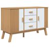vidaXL Servantă "OLDEN", alb și maro, 114x43x73,5 cm, lemn masiv pin