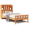 vidaXL Pat bibliotecă fără saltea maro ceruit 75x190 cm lemn masiv pin