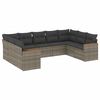 vidaXL Set canapele de grădină, 9 piese, cu perne, gri, poliratan