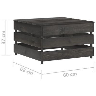 vidaXL Set mobilier de grădină cu perne, 7 piese, gri, lemn tratat