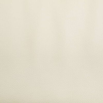 vidaXL Fotoliu rabatabil cu taburet, alb crem, piele ecologică