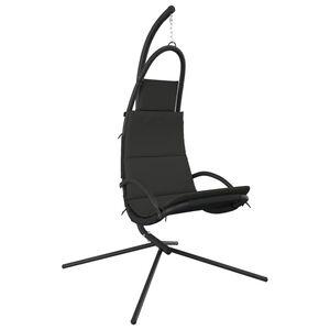 vidaXL Scaun balansoar grădină cu pernă gri &icirc;nchis, textil oxford/oțel
