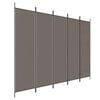 vidaXL Paravan de cameră cu 5 panouri, antracit, 250 x 220 cm, textil
