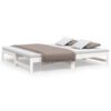 vidaXL Pat de zi extensibil, alb, 2x(90x190) cm, lemn masiv de pin