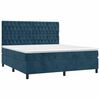 vidaXL Pat box spring cu saltea, albastru &icirc;nchis, 180x200 cm, catifea