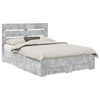 vidaXL Cadru de pat Gri din beton 140 x 190 cm Lemn prelucrat